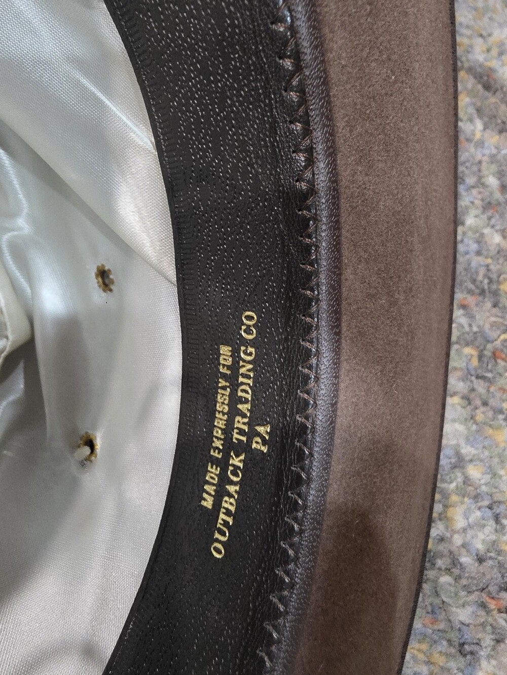 Vintage Akubra The Drover Pure Fur Felt Outback Hat Size 59 (US 7 3/8) Brown - Picture 9 of 10